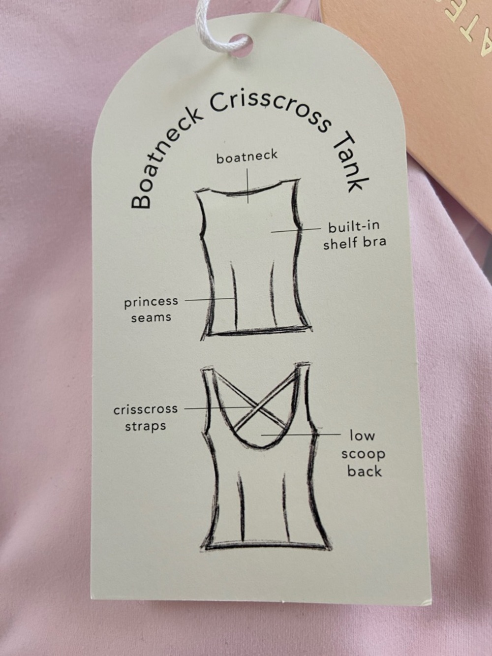 Logilates Boatneck Crisscross Tank Womans Small In Pale Pink - Picture 5 of 8